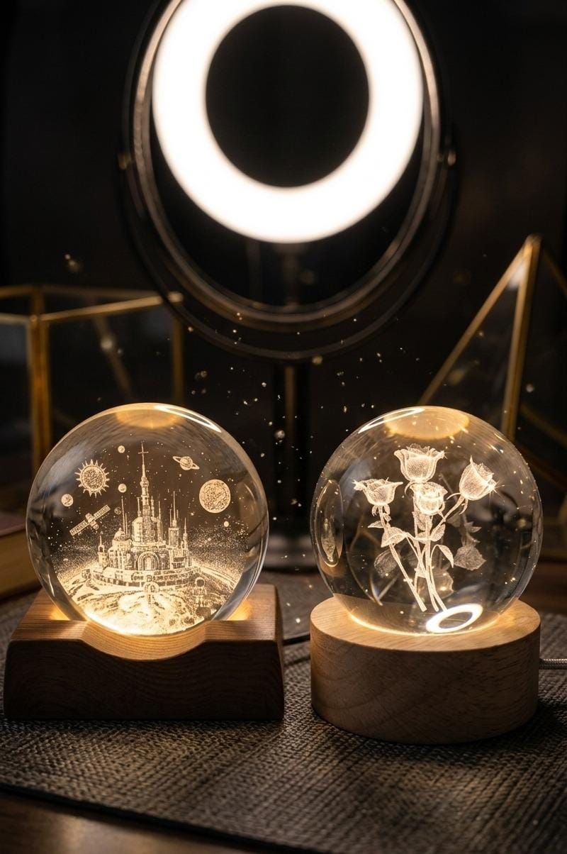 2 3D Crystal Ball Lamp