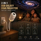 10-in-1 USB Galaxy Star Projector & Warm Night Light