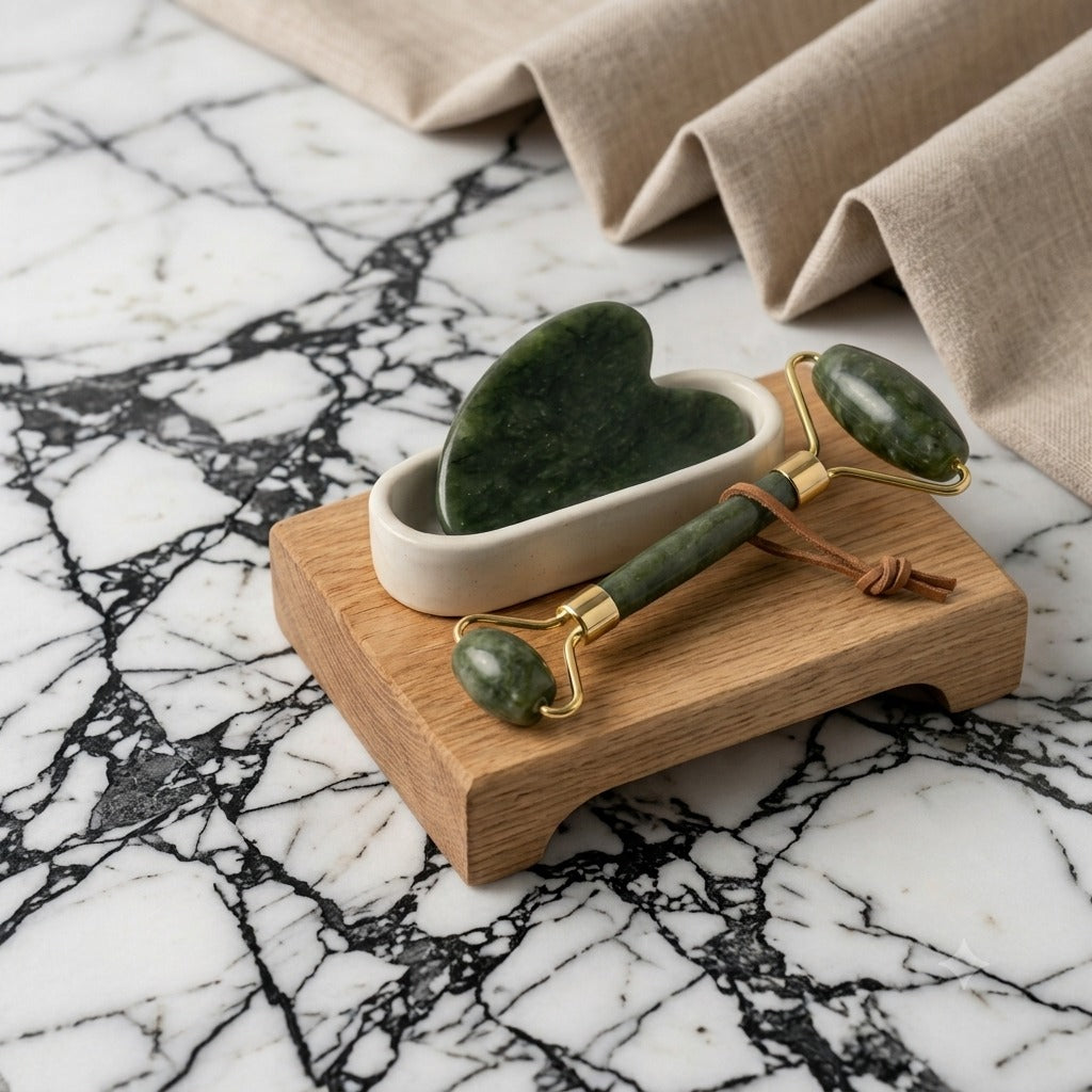 Jade Roller and Gua Sha Tool Set