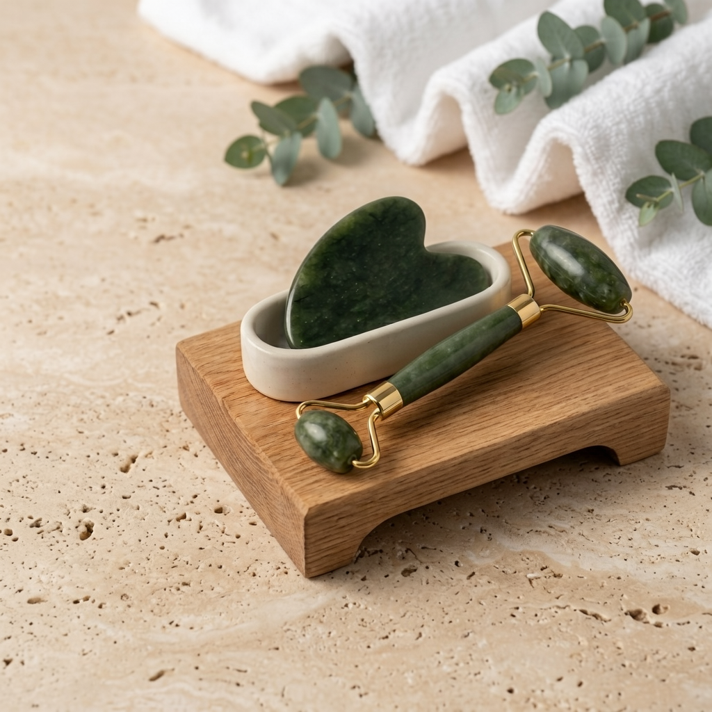 Jade Roller and Gua Sha Tool Set