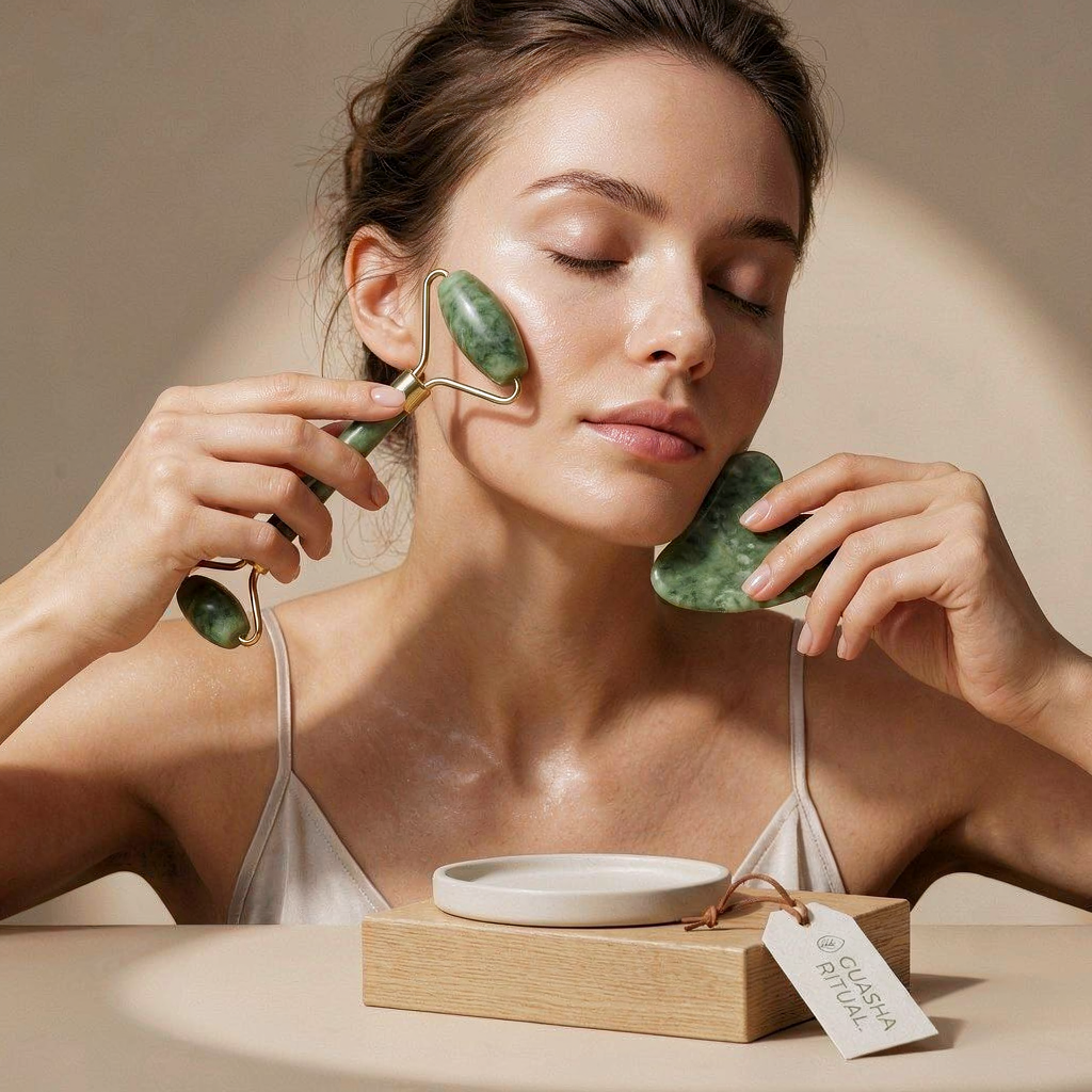 Jade Roller and Gua Sha Tool Set