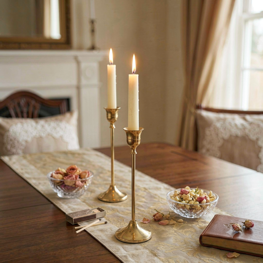 Metal Candle Holder Pair
