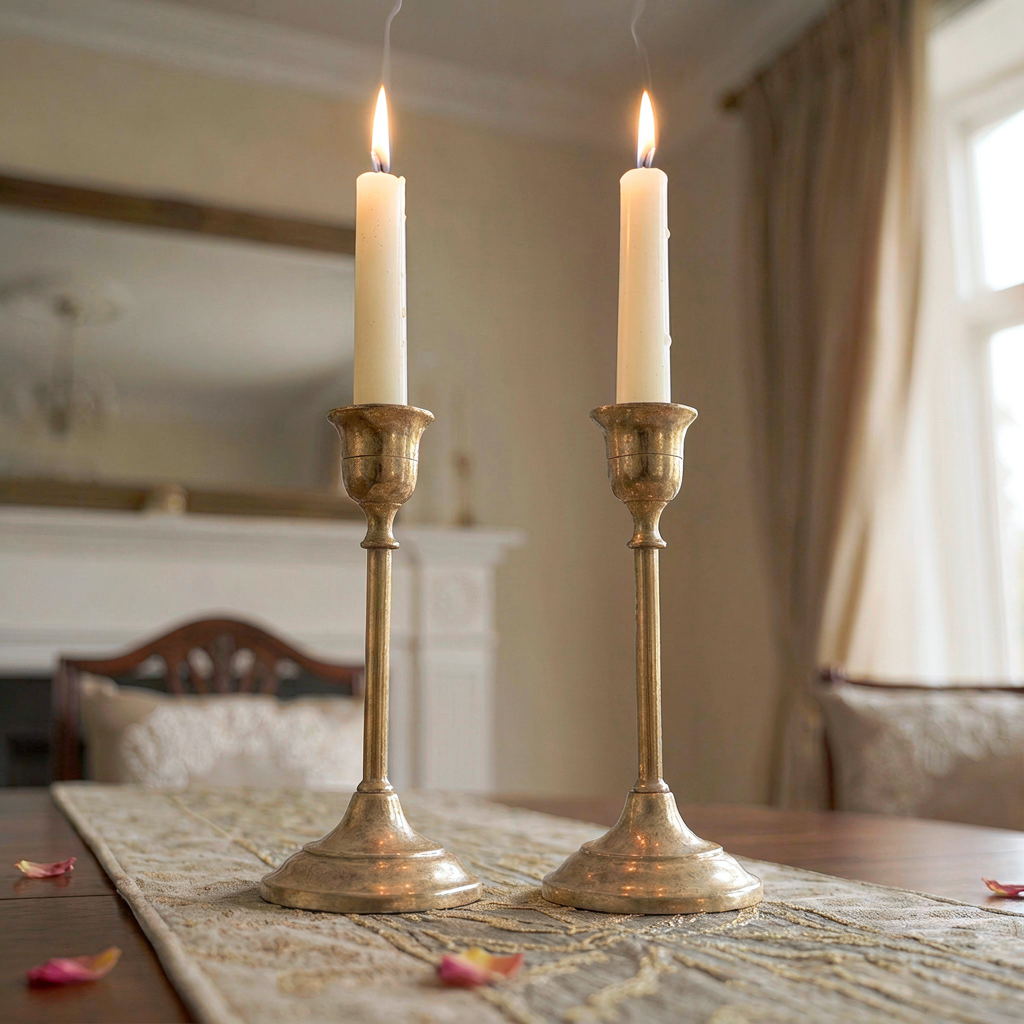 Metal Candle Holder Pair