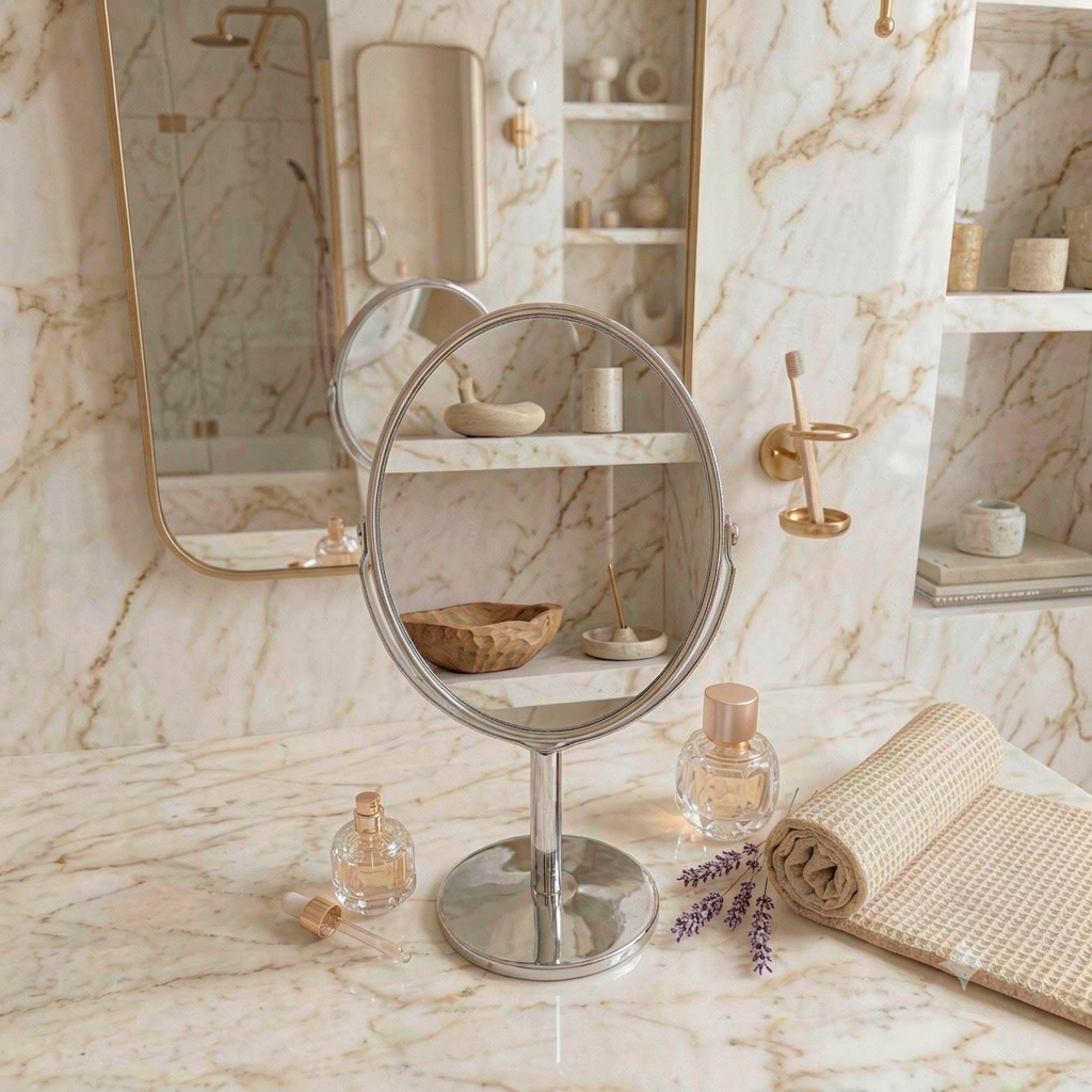 Double Sided Oval Shape Mirror