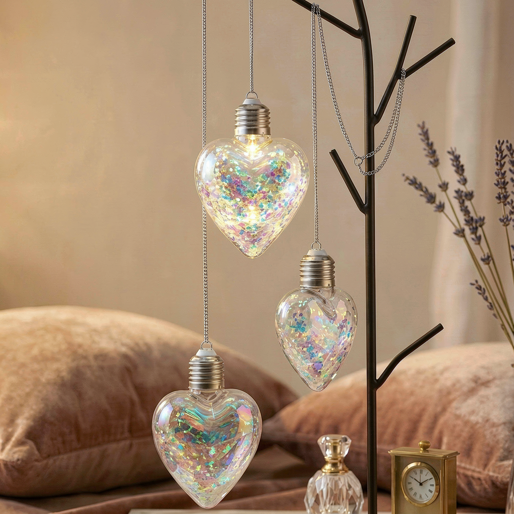 hanging glass heart ornaments 3PC limited Stock