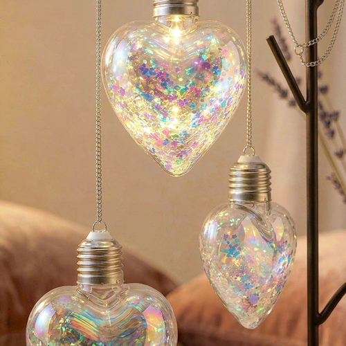 hanging glass heart ornaments 3PC limited Stock